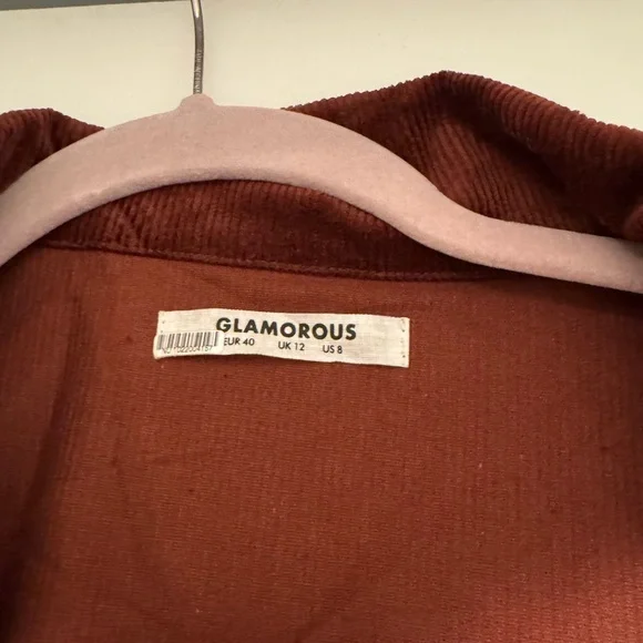 BROWN CORDUROY MINI DRESS WITH ZIPPER AND BELT - Picture 4 of 5